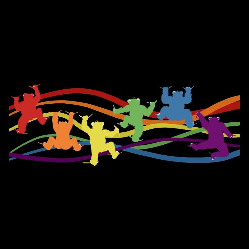 kletternde Bären in Regenbogenfarben, Pride Outfit