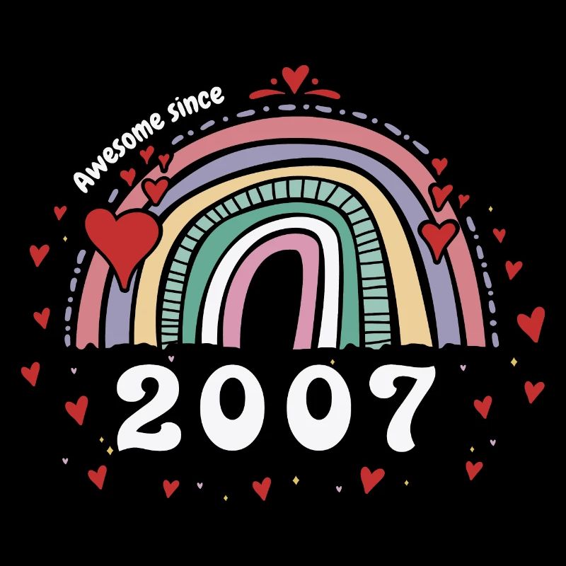 Cute Rainbow Awesome 2007 - 16th Birthday w/