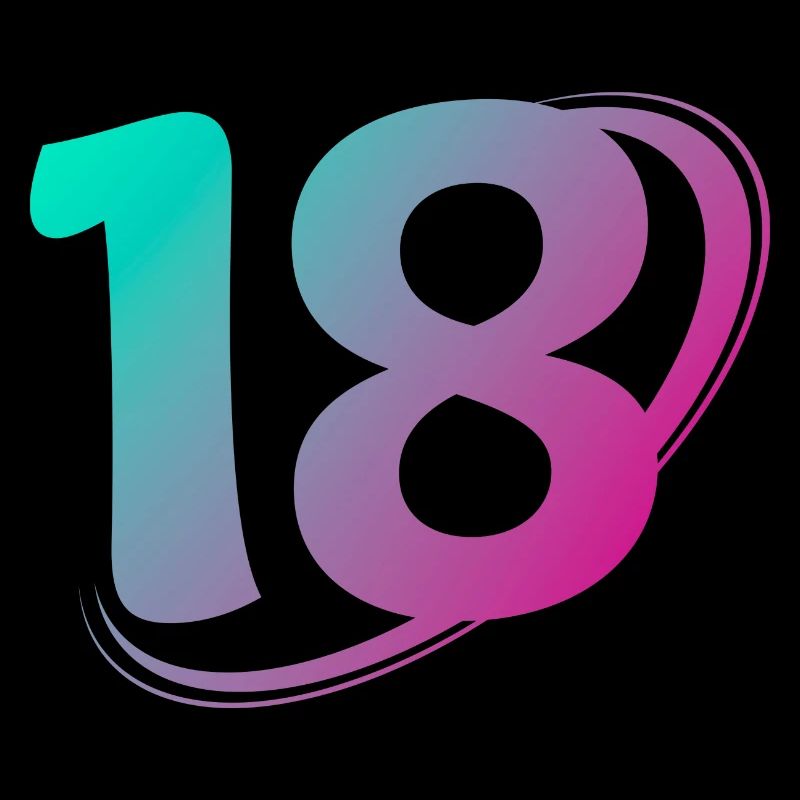 Numéro 18 multicolore