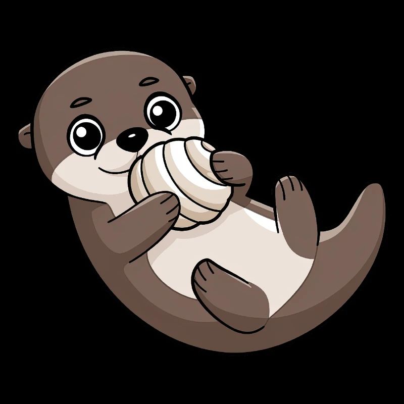 Cute otter with shell