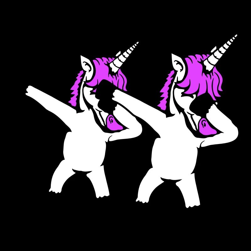 2 Einhörner Dabbing Dab Tanz Party Pose Geste Team