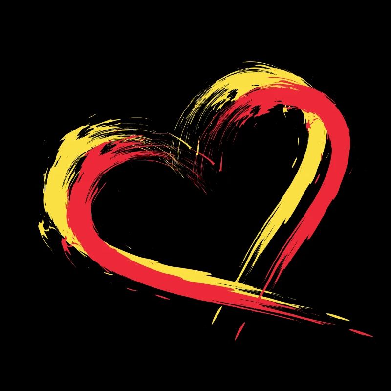 Brosse coeur drapeau couleurs du drapeau belge