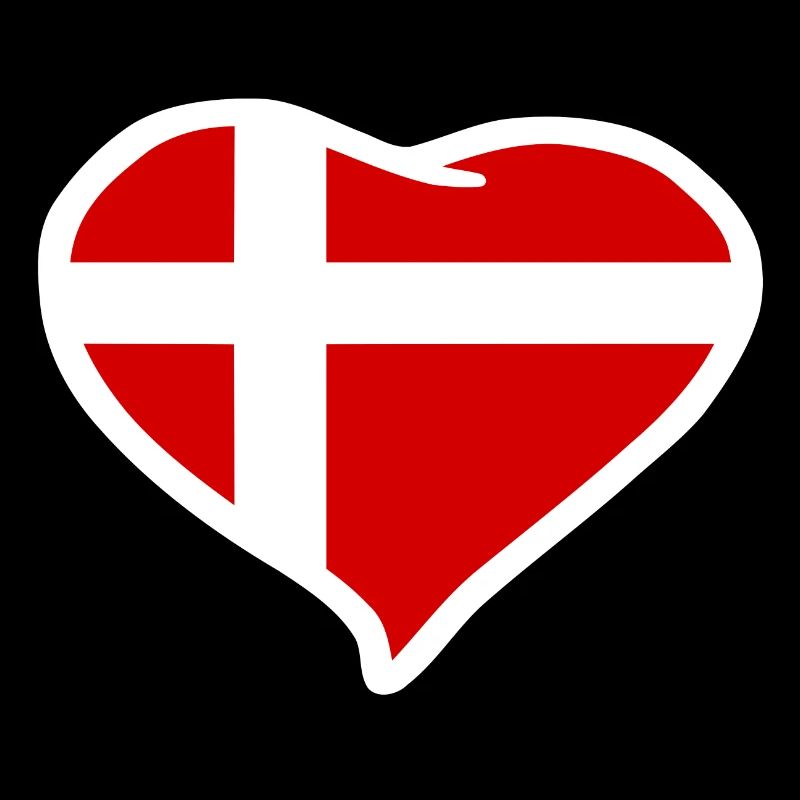 Drapeau coeur Danemark