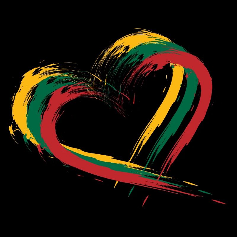 Drapeau brosse coeur de la Lituanie