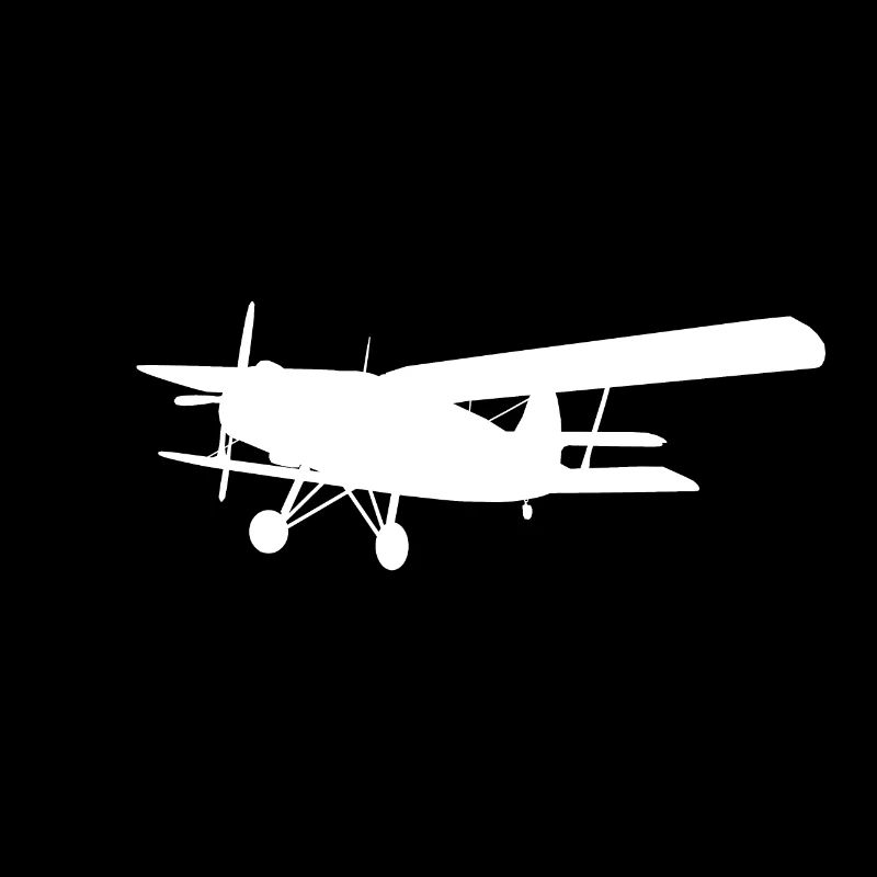 Doppeldecker Flugzeug, Silhouette