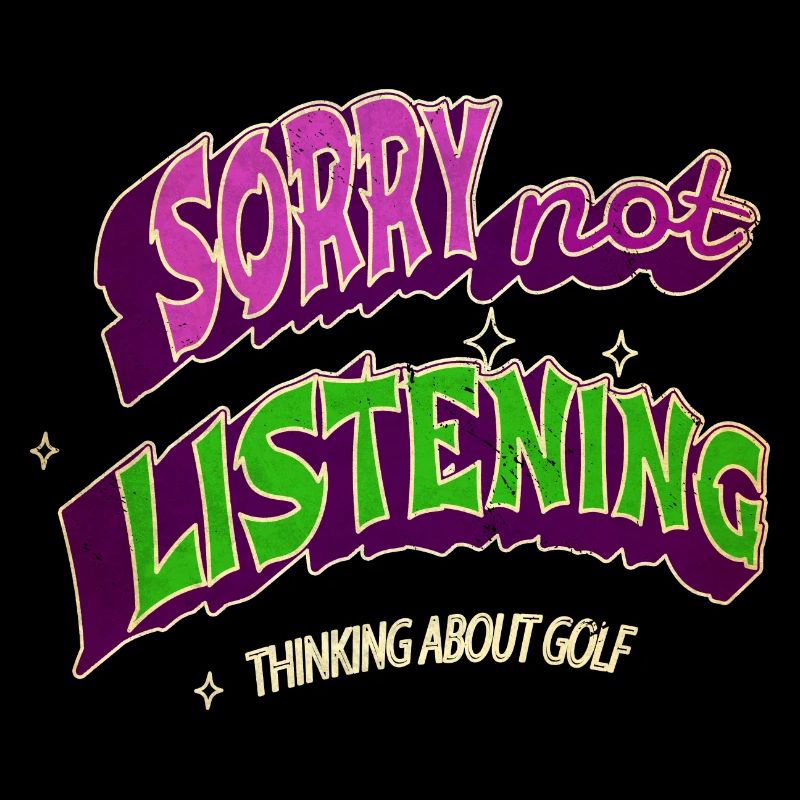 Happy Golf Course Golf Ball Golfgirl Statement