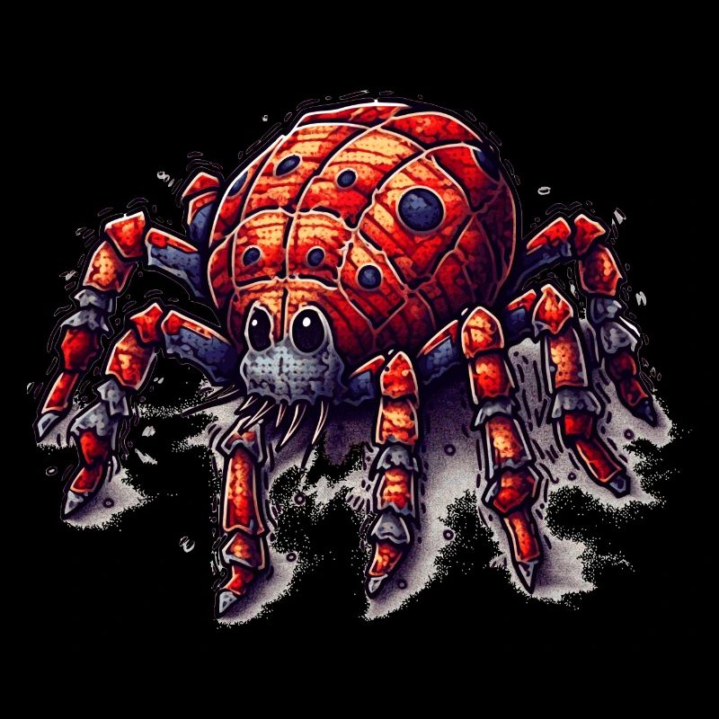 Drôle de petite araignée comique mignonne et colorée