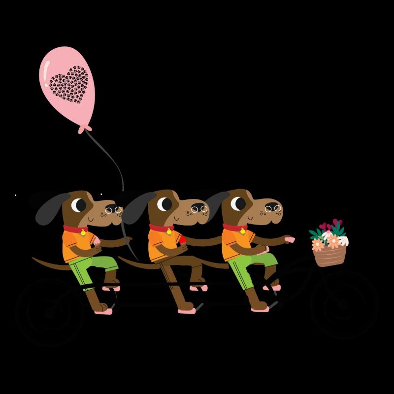 Dogs ride bicycles