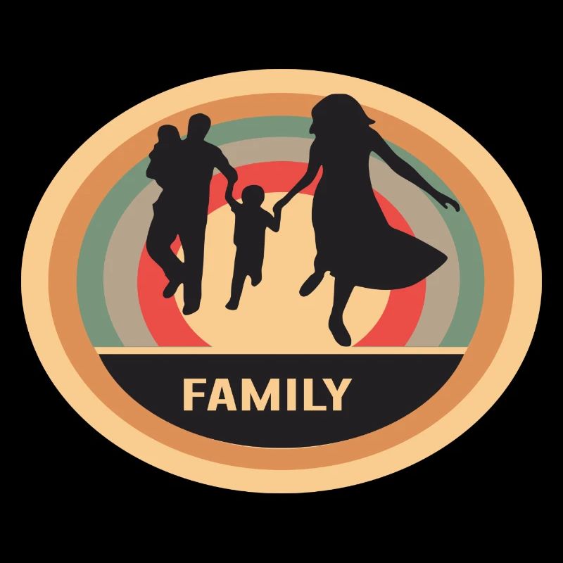 Familie Eltern Geschenk Retro