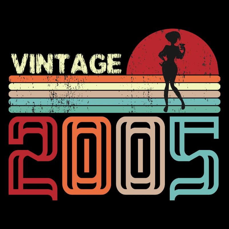 Vintage 2005 Anniversaire rétro sunset design