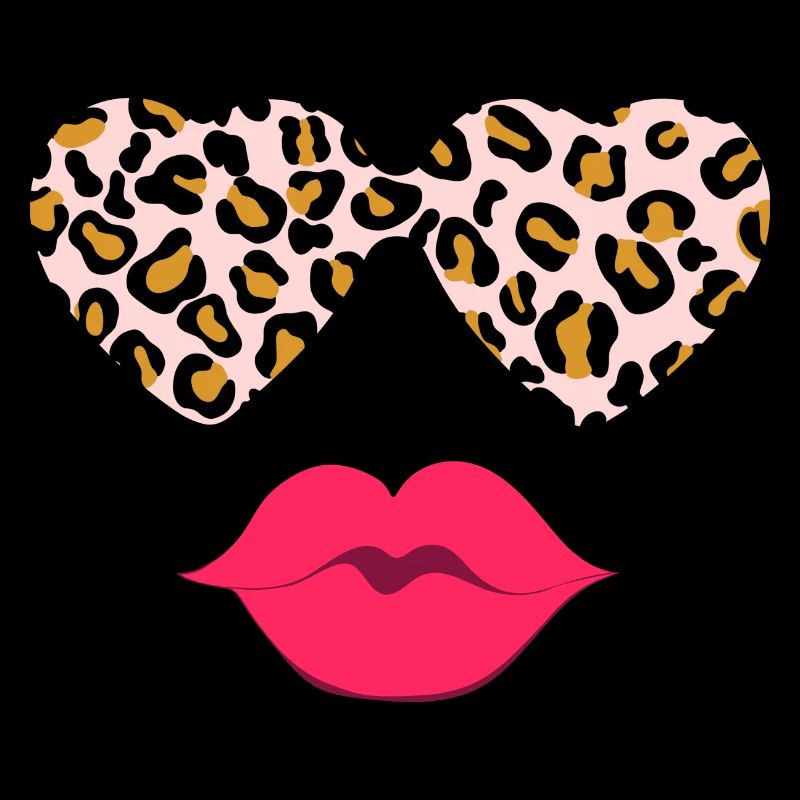 Lunettes léopard avec des lèvres