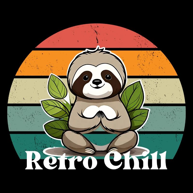 Retro Sloth: Chilling in retro style