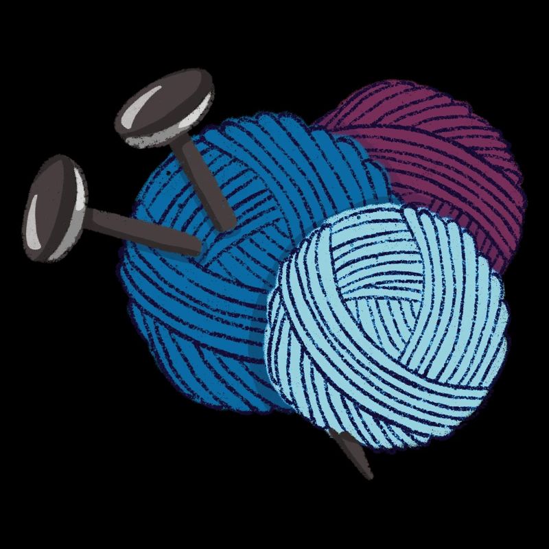 Wolle mit Stricknadeln