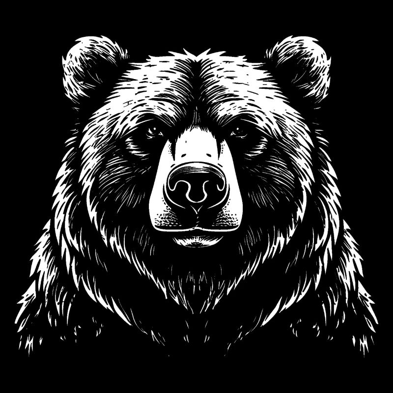 Realistic brown bear illustration design
