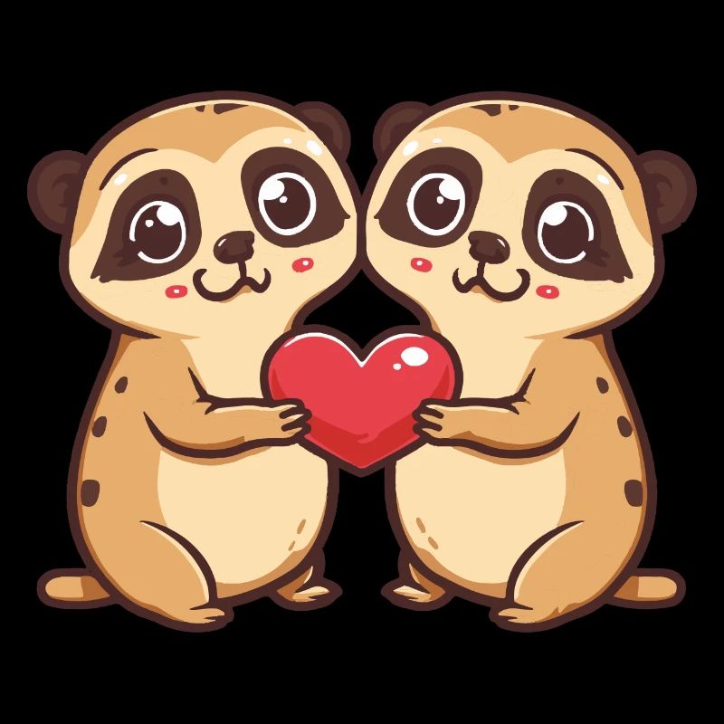 Erdmännchen Paar Verliebt Tier Valentinstag