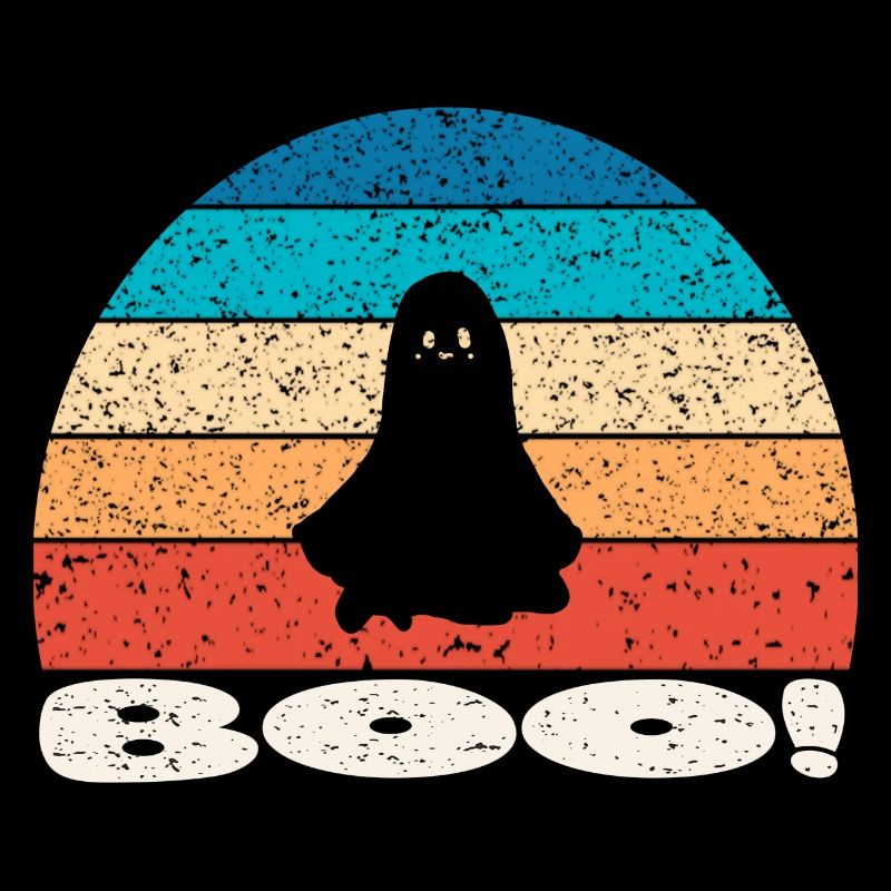 Retro vintage Sunset Halloween Ghost