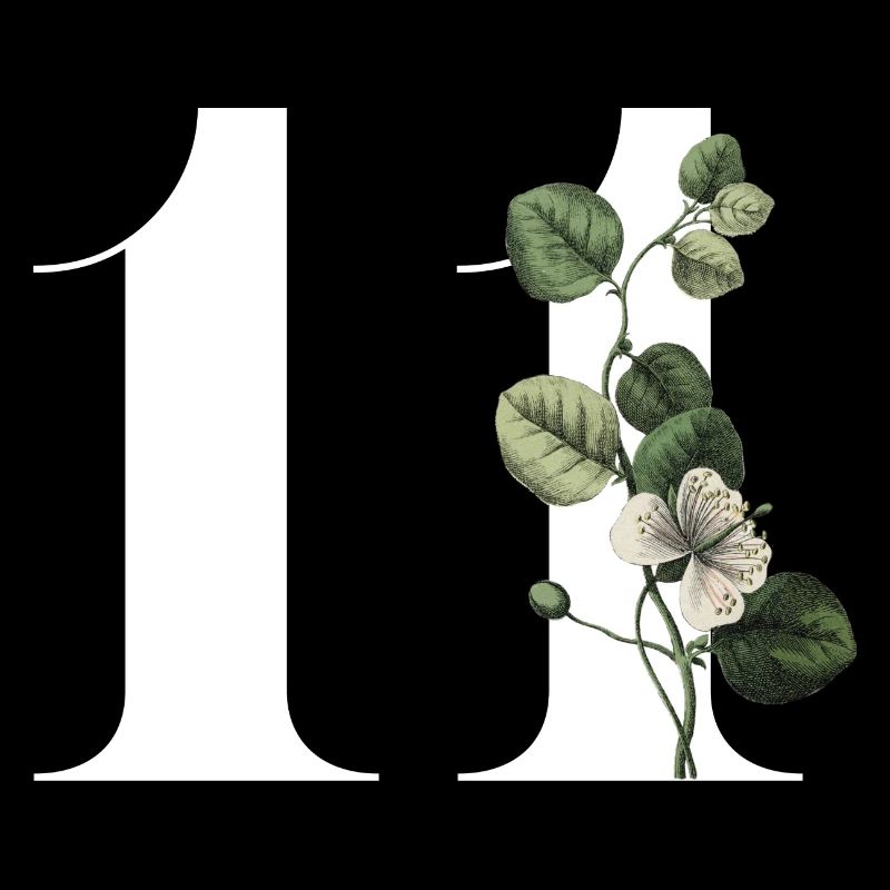 Nummer 11 Blumengrün -11. Geburtstag Blumen