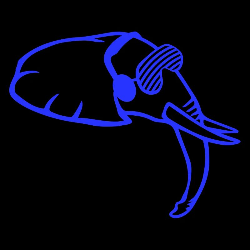 Cool DJ Elephant Music Fun Club Head