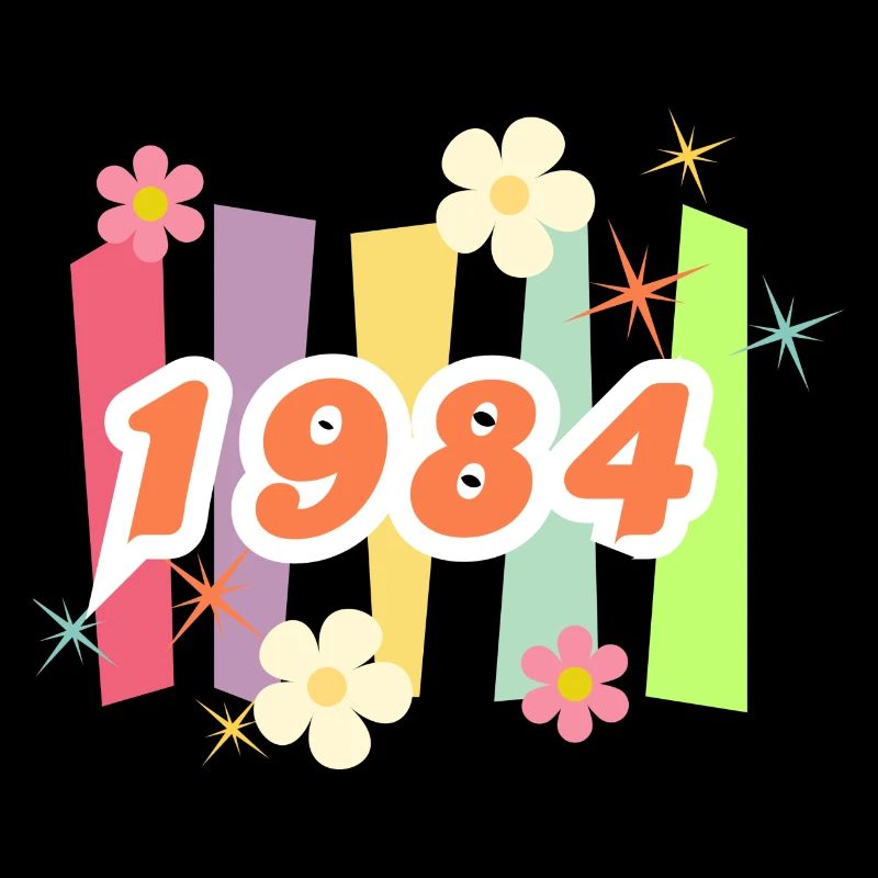 1984 Rétro Fleurs et Rayures