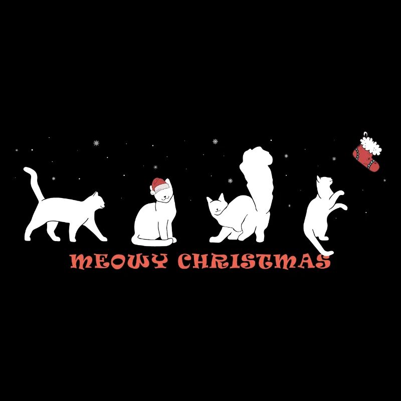 Noël miaou - Adorable chat au chapeau de Père Noël
