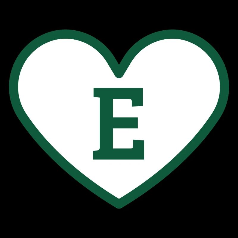 Buchstabe e Herz Sport Trend grün - Geschenkidee