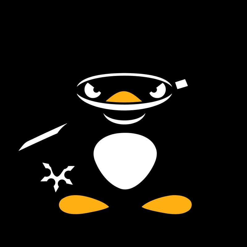 Pinguin Ninja Samurai Japanischer Katana Kämpfer