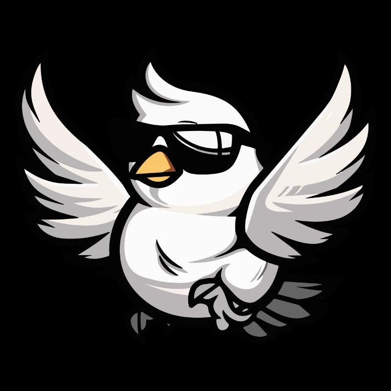 Colombe oiseau bande dessinée cool