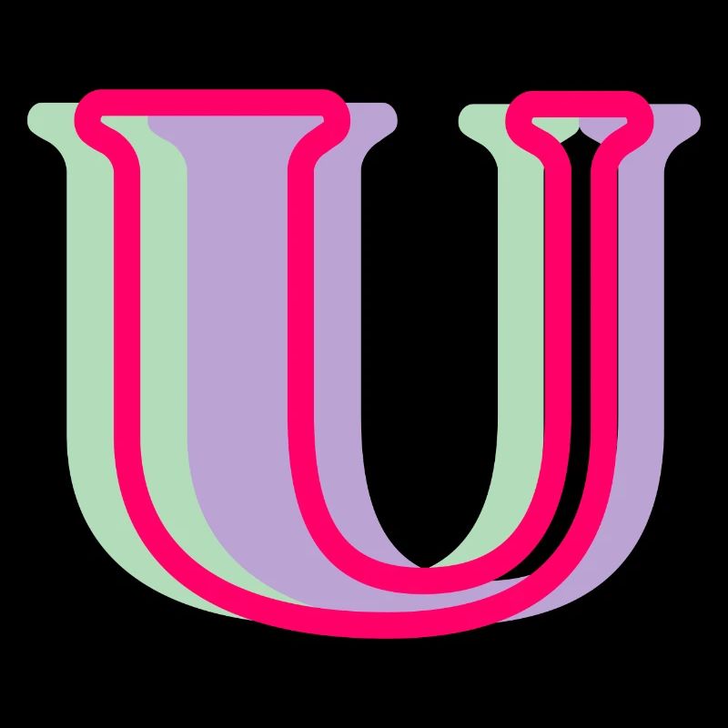 Multicolored letter u