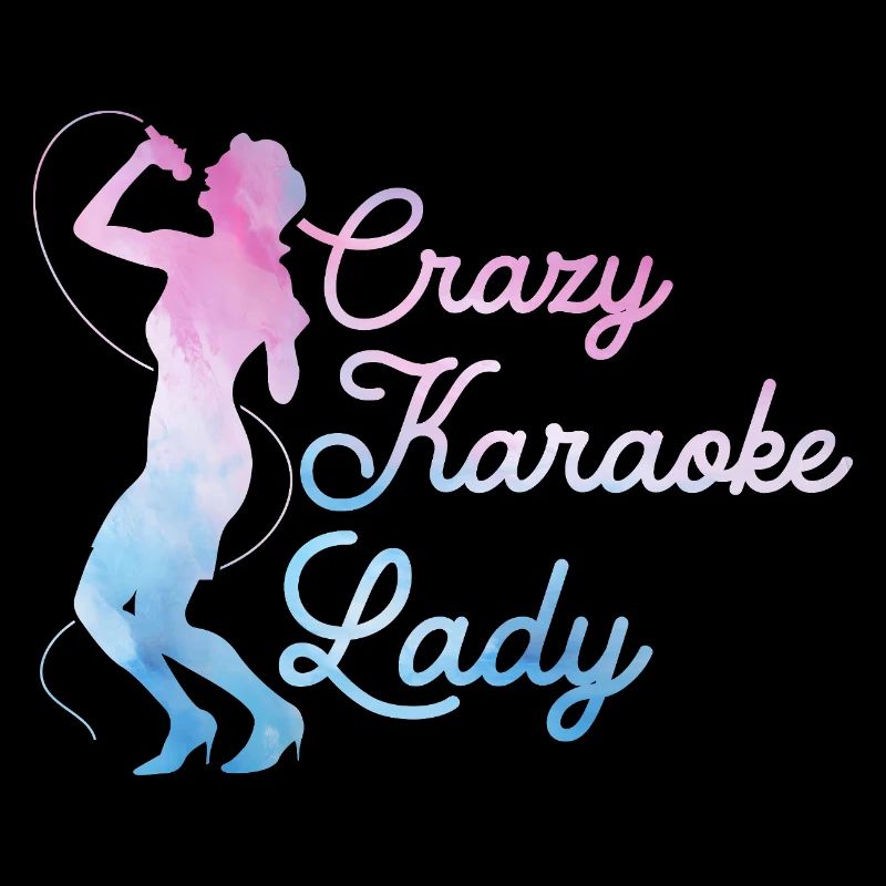 Crazy Karaoke Lady Singer Singing