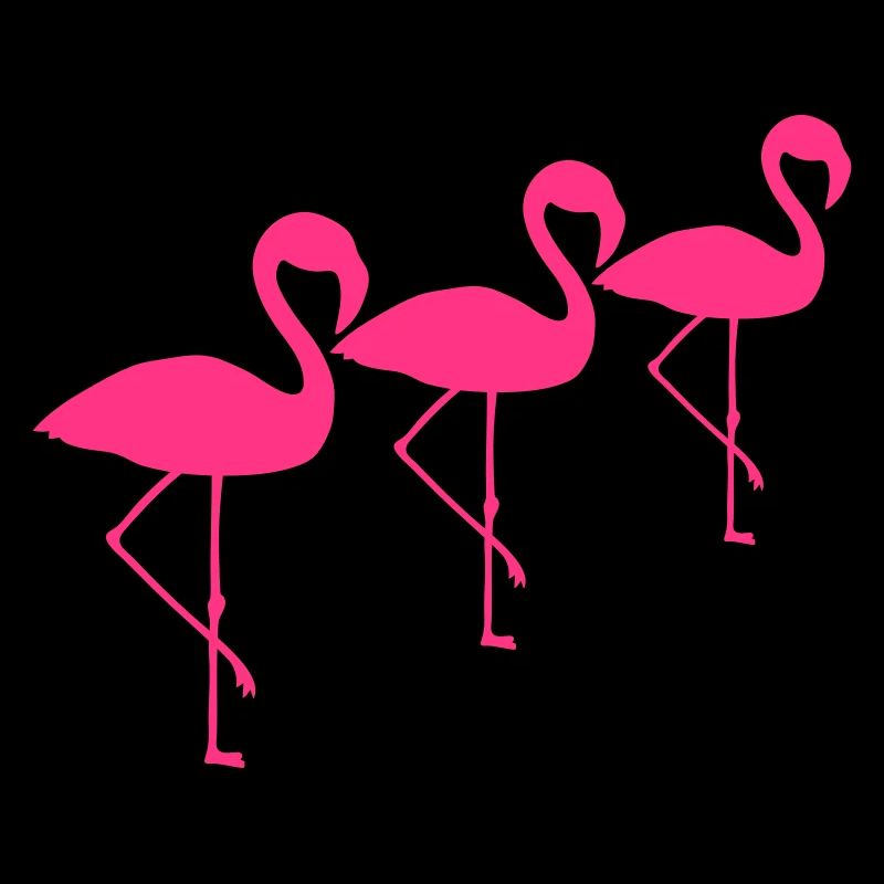 crew team 3 friends silhouette outline flamingo cli