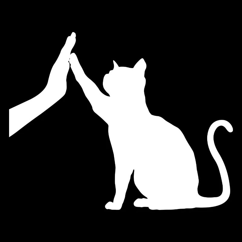 Silhouette Cat Graphic Drôle High Five Propriétaire de chat