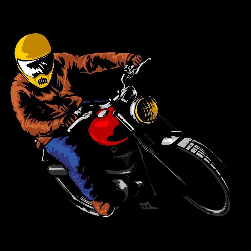 Fahren Sie Oldtimer Motorrad Kurvenfahrt