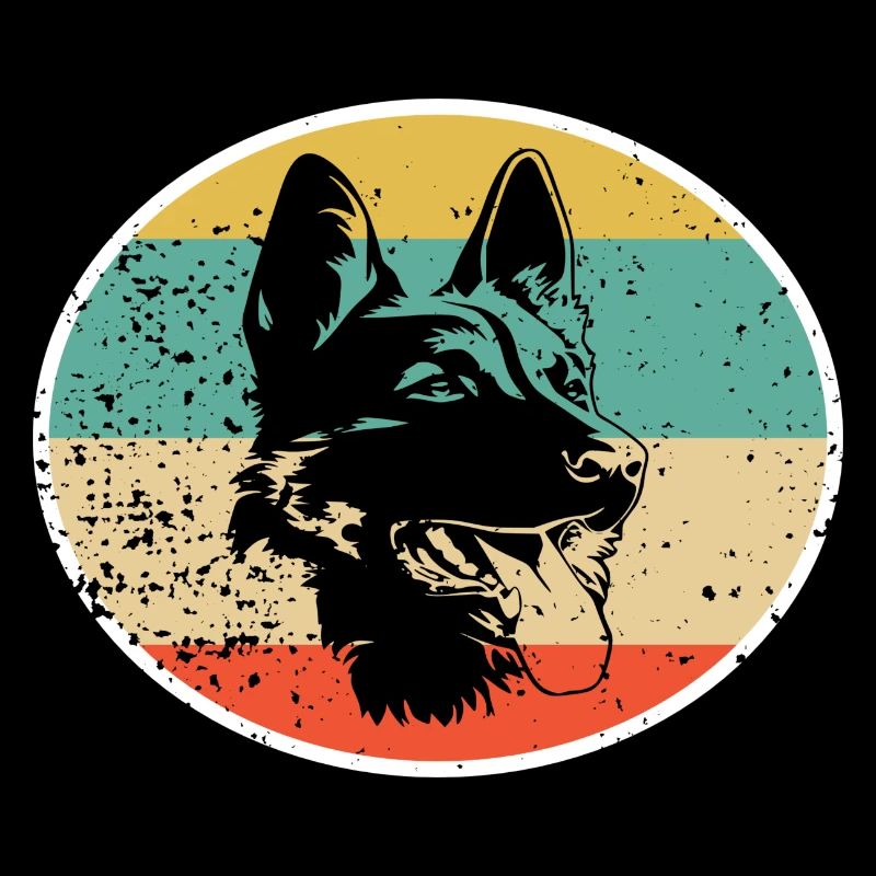 German Shepherd Dog Retro