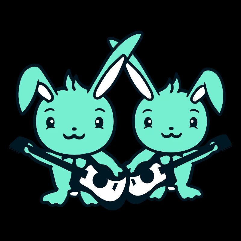 Lapins Lapin Bande de Pâques Mignon Deux Amis Équipe