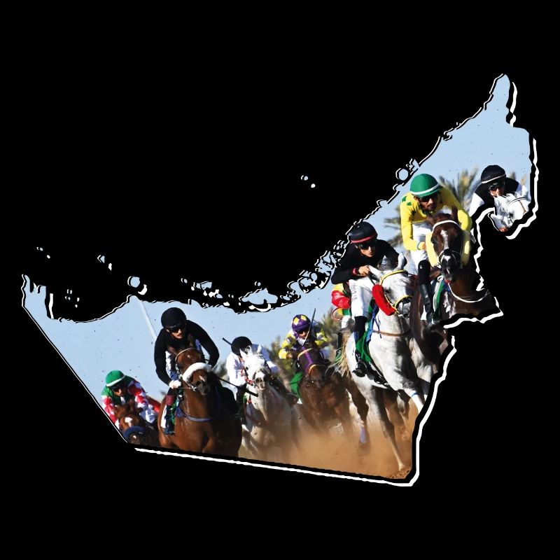 (UAE) Emirates Map Framed Horse Racing
