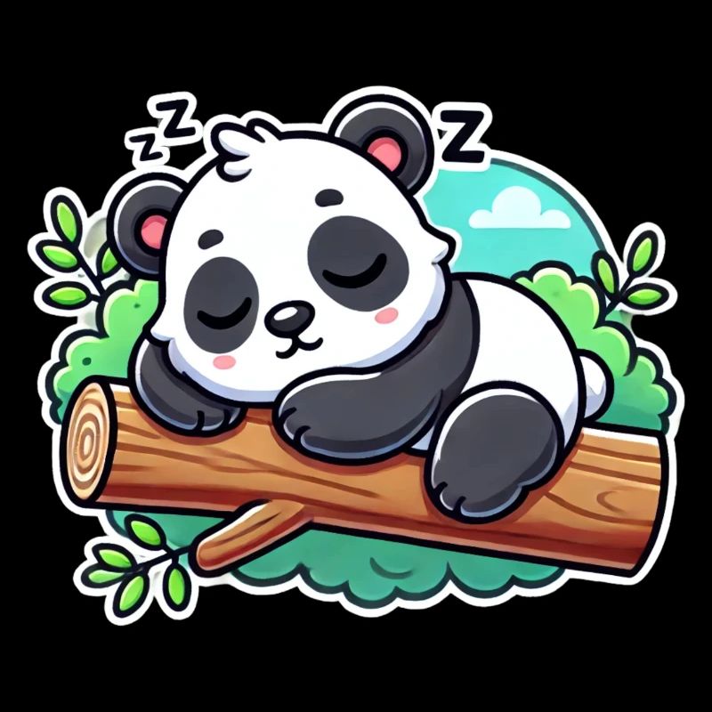 Sleeping panda on a branch