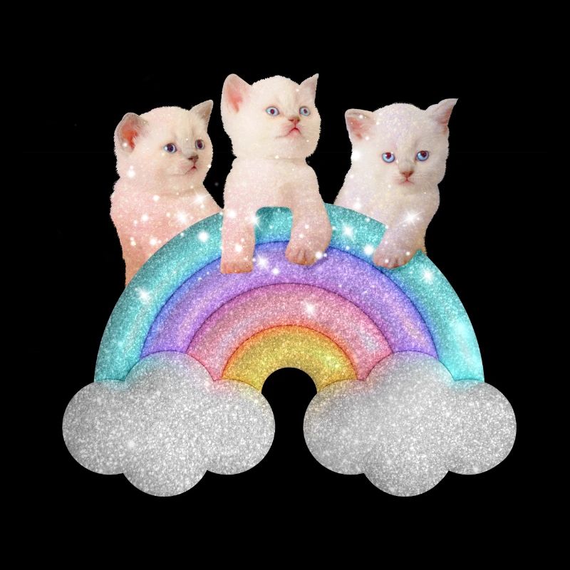 Kawai Colorful Rainbow Cat kitten lovers Kitty