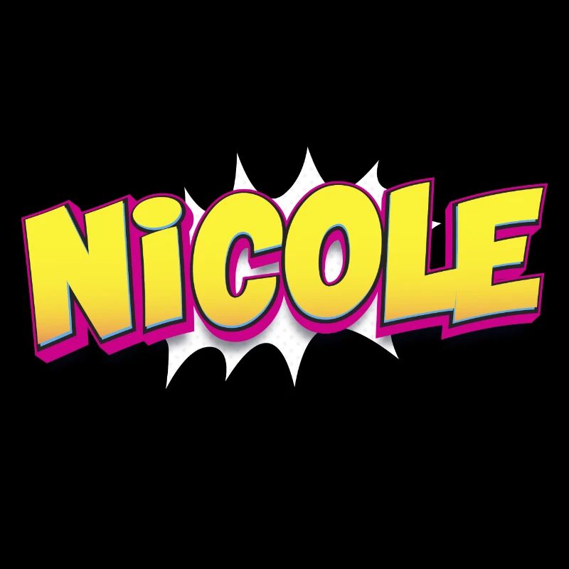 Nicole Benutzerdefinierter Name Comic-Buch-Stil Pop-Art,