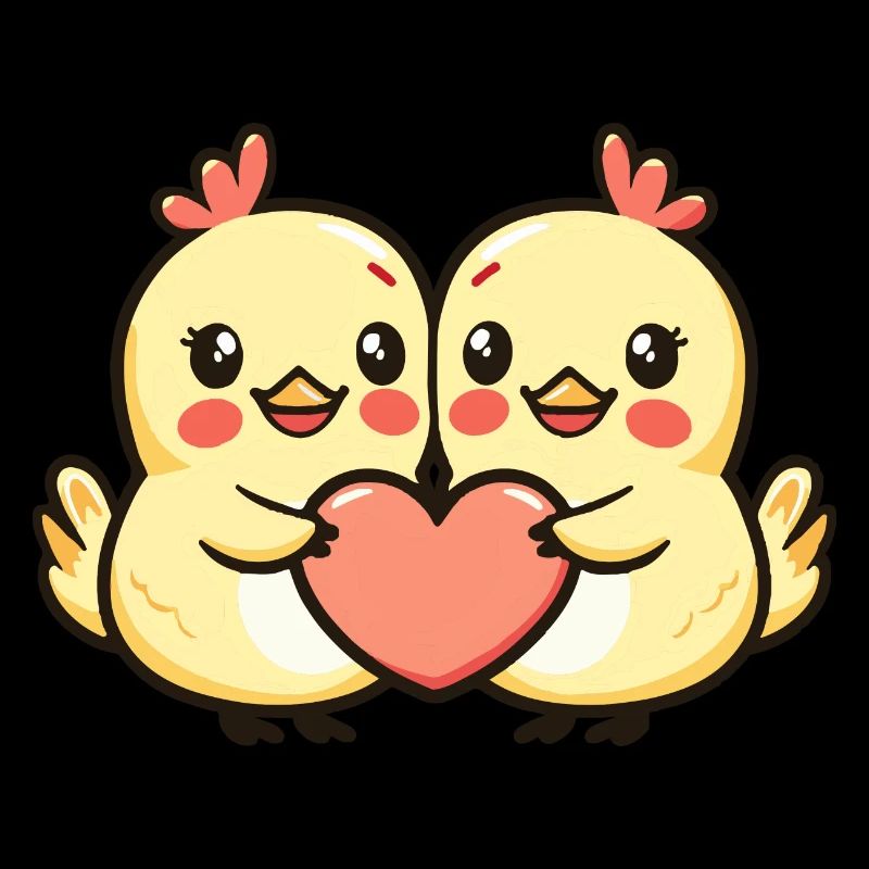 Chicken Comic Couple Love
