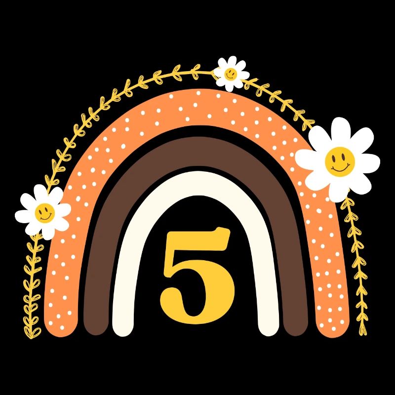 5e anniversaire rainbow jaune