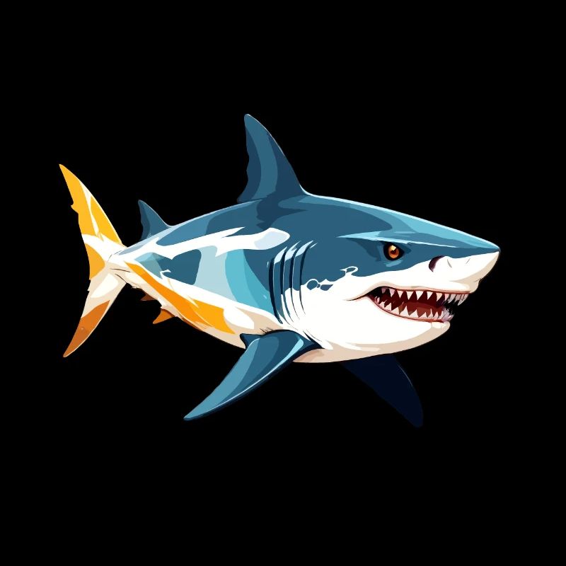 Shark Vector Art with Vibrant Colour Illustration