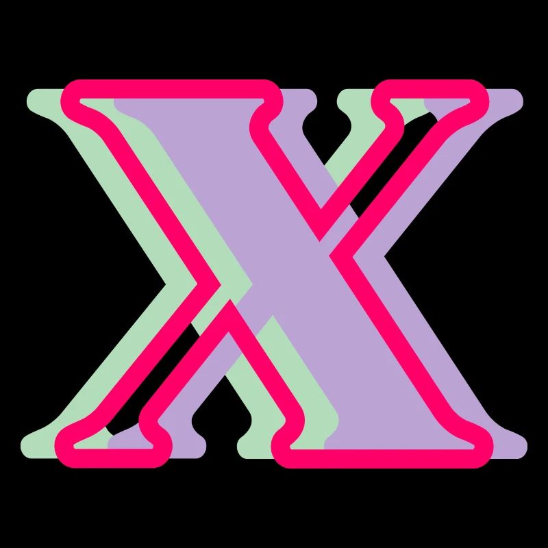 Multicolored letter x