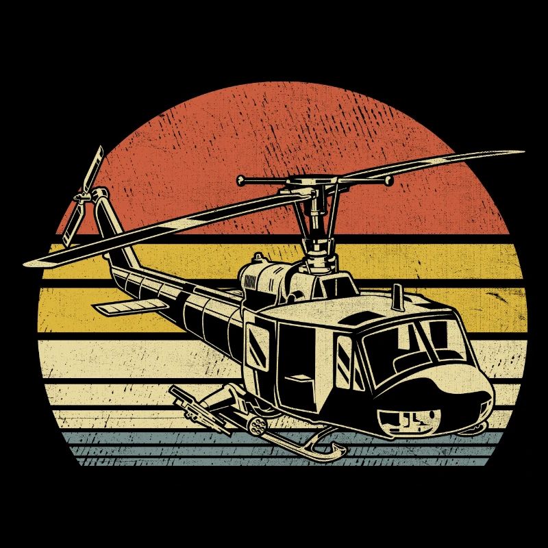Retro Hubschrauber Flieger Pilot Chopper Hubschrauber