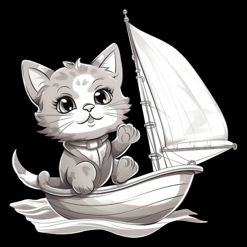 Sailing cat on dinghy