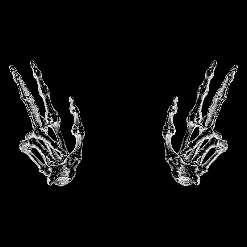 Skeleton Hand Peace