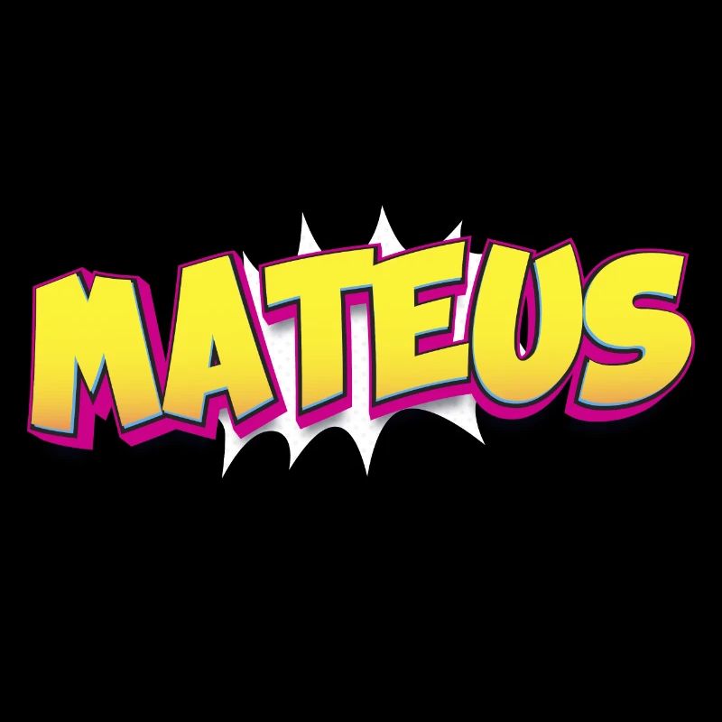 Mateus benutzerdefinierter Name Comic-Buch-Stil Pop-Art,