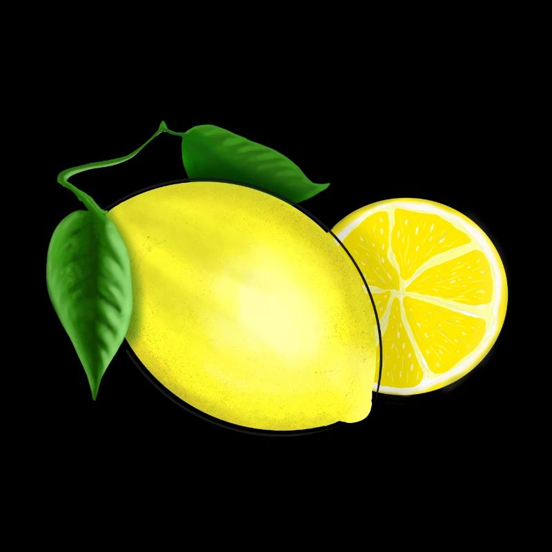Fresh lemon with leaf