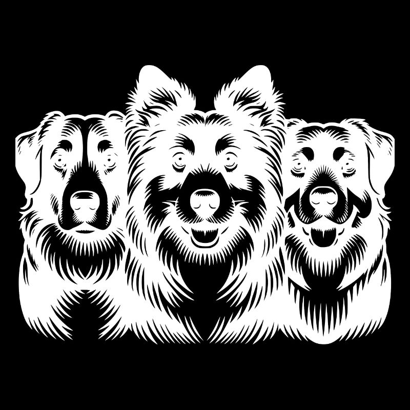 Three pretty dogs as a portrait