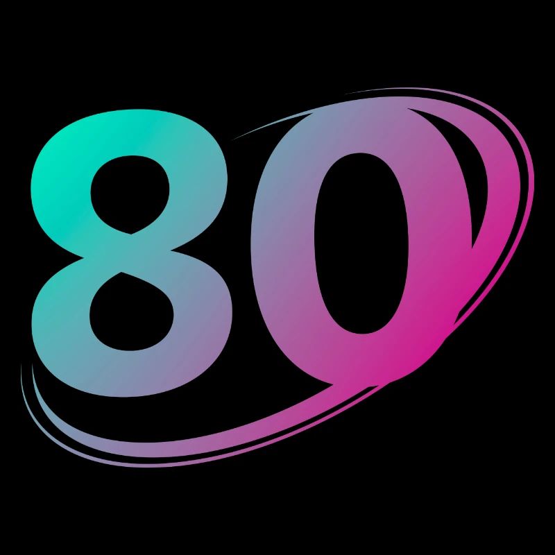 Numéro 80 multicolore