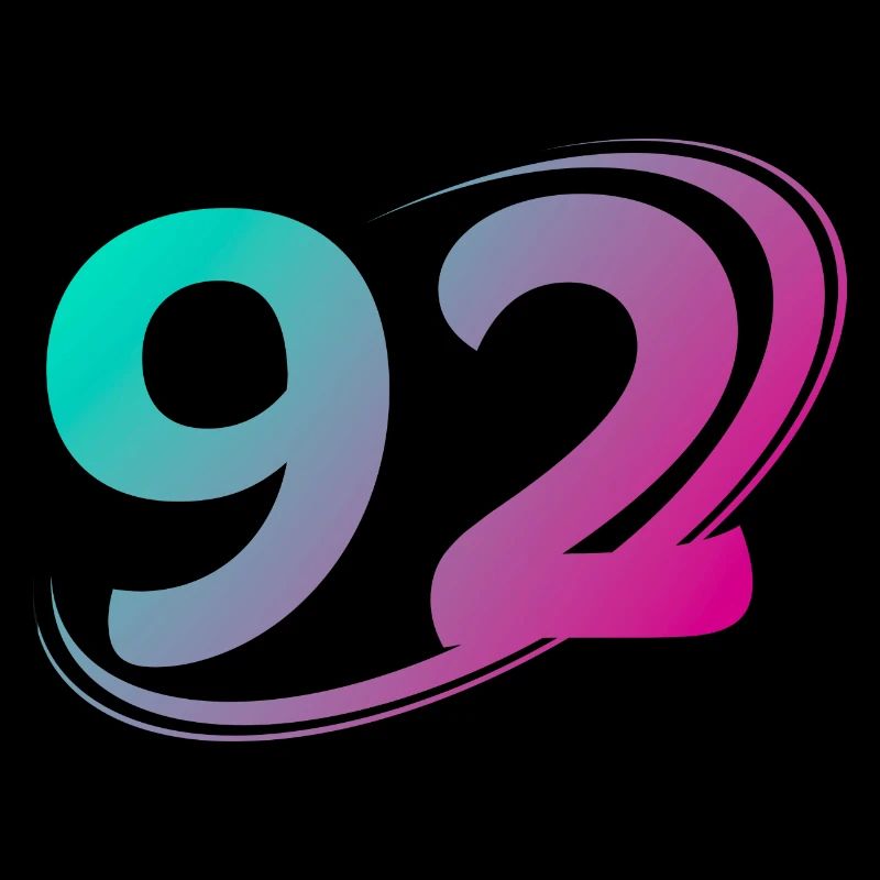 Numéro 92 multicolore